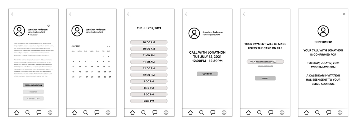 Mid-Fidelity Wireframes